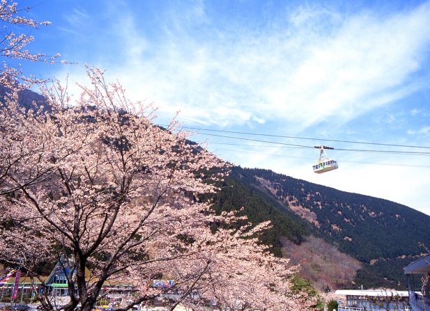 <strong>Kintetsu Beppu Ropeway (Oita): </strong>For those who don't enjoy hiking, this cable car can carry 101 passengers at a time to the top of the 1,375-meter-high Mount Tsurumi in 10 minutes. From the top, there's a view of Beppu, Mount Yufu and Kuju Mountain Range. The best time to ride up is during spring when more than 2,000 cherry trees blossom on the mountain.