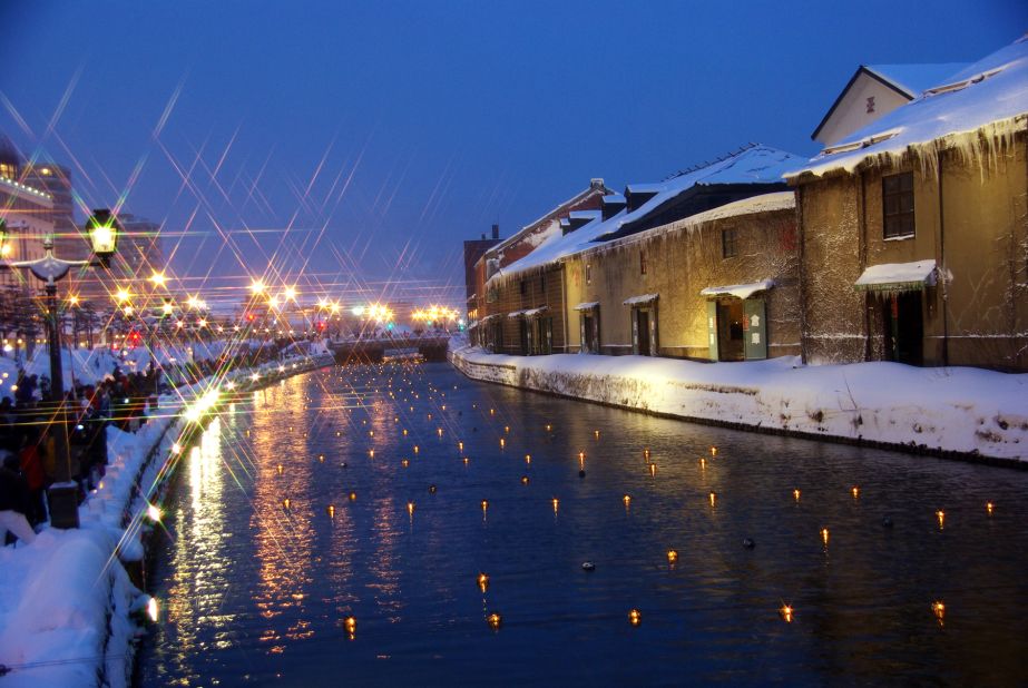 <strong>Otaru Snow Light Path Festival (Hokkaido): </strong>Hundreds of buoyed candles float in Otaru Canal every February in Otaru, during the Snow Light Path Festival. For 10 days, lanterns and snow statues for 10 days adorn the Hokkaido city. Lined with restored warehouses and gas lamps, Unga Kaijo -- the area around the canal -- is the prime spot to enjoy the festival.<br />