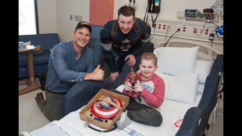 "Meeting them was a nice reprieve for us," the mother of patient Oskar Beechum said. "So many of our visitors are doctors, and the conversations are medical. I can't wait to watch the Captain America movie with Oskar. It will be like he knows him personally now."