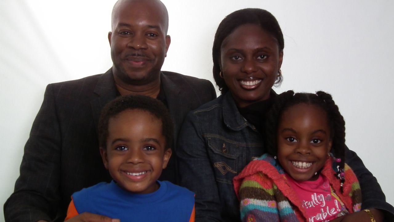 The Okade family (Clockwise from top left): Paul, Efe, Esther and Isaiah.