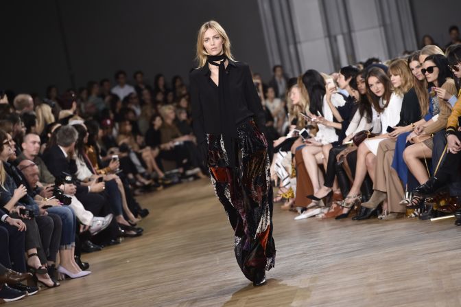 Seventies bohemian was the theme at Chloé, as reinforced by the show's Fleetwood Mac-heavy soundtrack. 