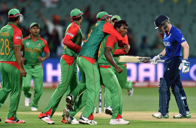 Hossain also dismissed England captain Eoin Morgan for 0 as it stuttered in the early stages of its reply. Only a fine knock from Jos Buttler kept England in the game, but once he was out for 65, the writing was on the wall.