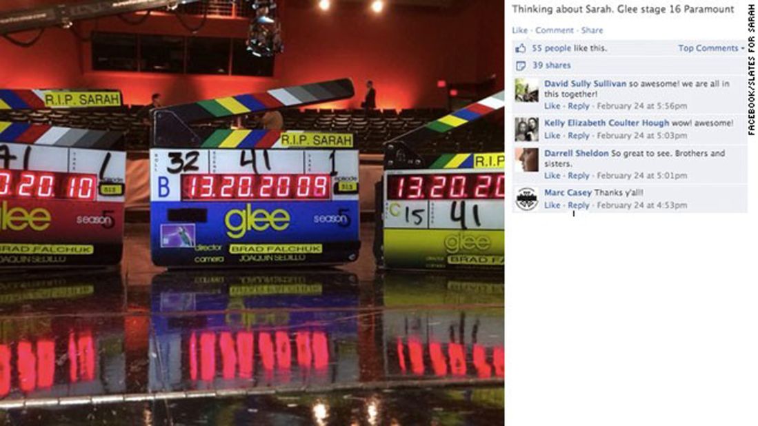 Jones worked on the set of "The Vampire Diaries" in Atlanta as a second camera assistant. Part of her job included marking the start of a take with a camera slate. Crew members from the TV show "Glee" and others shared messages of support.