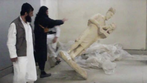"It's tragic to see this destruction," said William Webber, from the UK-based Art Loss Register. "Each time you see this you think it can't happen again, but it does." The Mosul museum held 173 original pieces of antiquity and was being readied for reopening when ISIS invaded Mosul in June.
