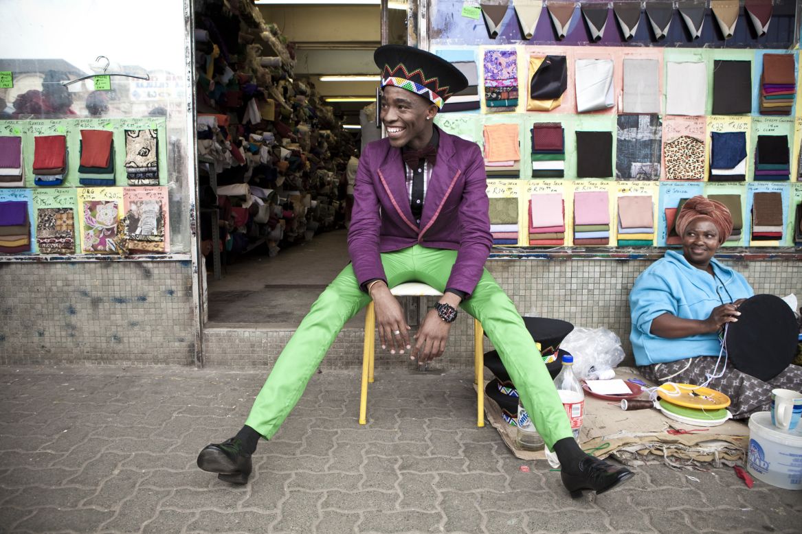 Chris Saunders, who is from Johannesburg in South Africa, took this photo of 27 year-old fashion designer and tailor Lethabo Tsatsinyane as part of his 2010 series "Smarteez." 