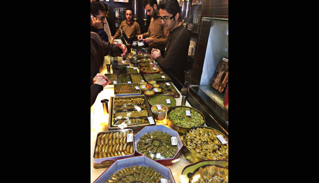 Mahtab is almost like an American-style rest area, complete with a food court with a fried chicken place. But its specialty is hand-made traditional Iranian sweets. 