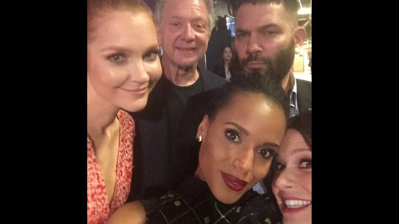 Actress Kerry Washington, bottom left, snaps a photo <a href="https://instagram.com/p/z_Z8j5gBio/?modal=true" target="_blank" target="_blank">with her "#ScandalFam"</a> during the PaleyFest event in Los Angeles on Sunday, March 8.