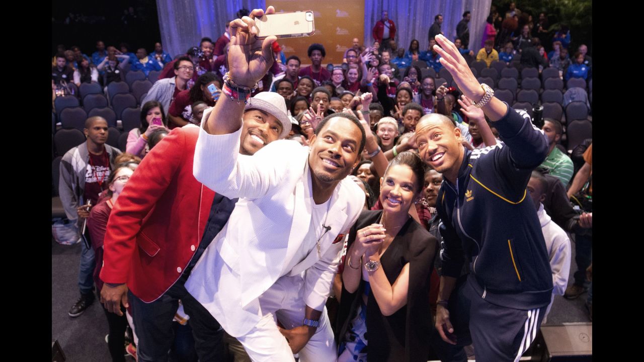 Actor Lamman Rucker takes a selfie Saturday, March 7, during the Disney Dreamers Academy weekend in Lake Buena Vista, Florida.