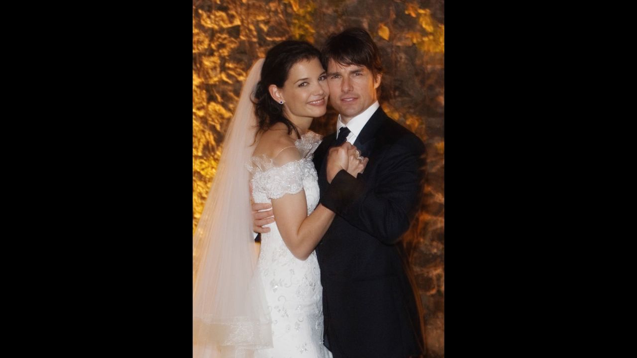 Tom Cruise and Katie Holmes at Castello Odescalchi on their wedding day in November 2006 in Bracciano, near Rome. 