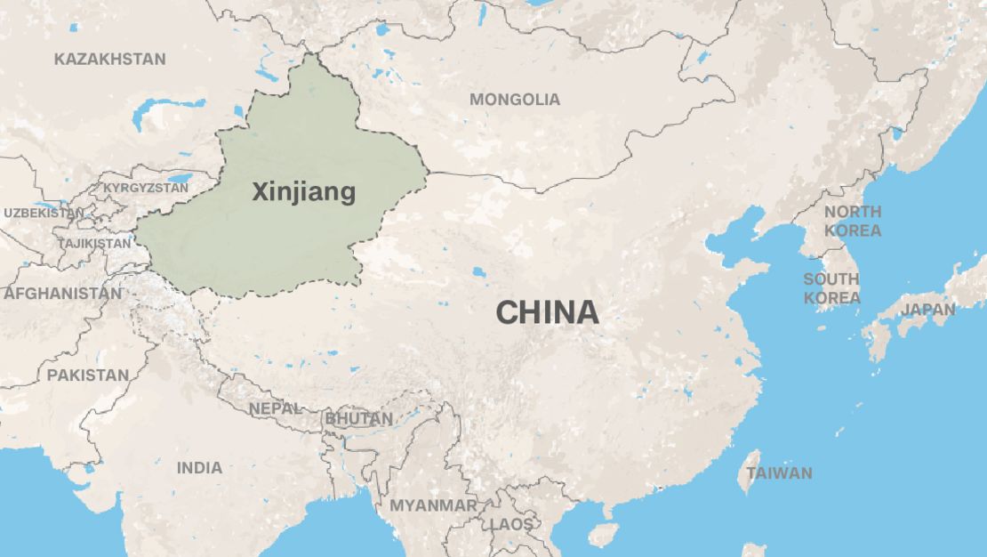 Xinjiang province is in China's far west
