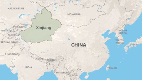 Xinjiang province is in China's far west