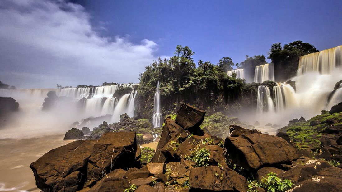 The Devil's Throat is made up of 14 powerful waterfalls, which creates the widest water curtain at Iguazu.