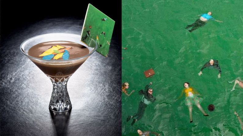 Hong Kong bakery queen Bonnae Gokson translates Alex Prager's 2012 "3:14 p.m., Pacific Ocean" (2012) into a chocolate martini. <br />The artwork is lasered on a piece of white chocolate on the side of the glass. <br />The chocolate is made of Sevva's own chocolate cream.<br />Special menu is available until March 31.<br /><a  target="_blank" target="_blank"><em>Sevva</em></a><em>, 25/F, Prince's Building, 10 Chater Road, Central, Hong Kong</em>