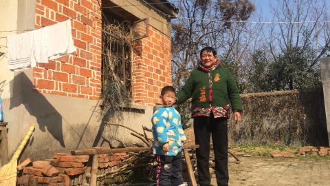 Six-year-old Lu Yiming and his grandma Tang Xinying