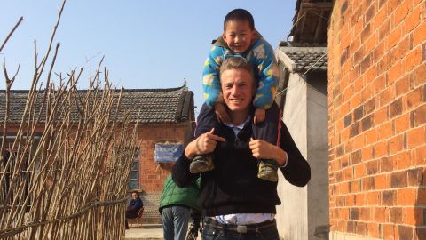 Six-year-old Lu Yiming and CNN Correspondent David McKenzie