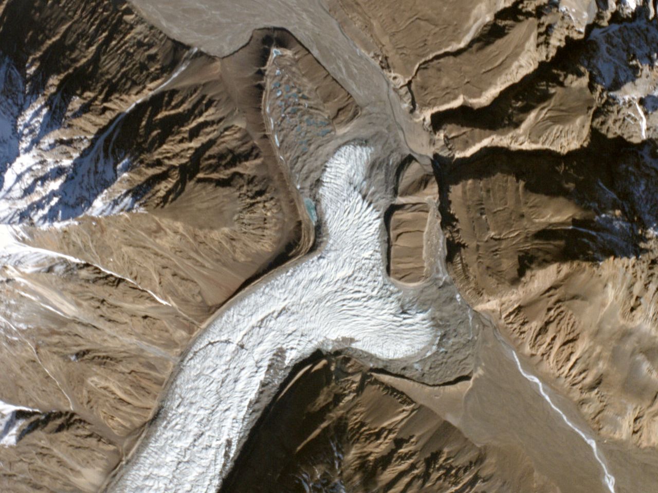 The Yazghil glacier, in Pakistan.