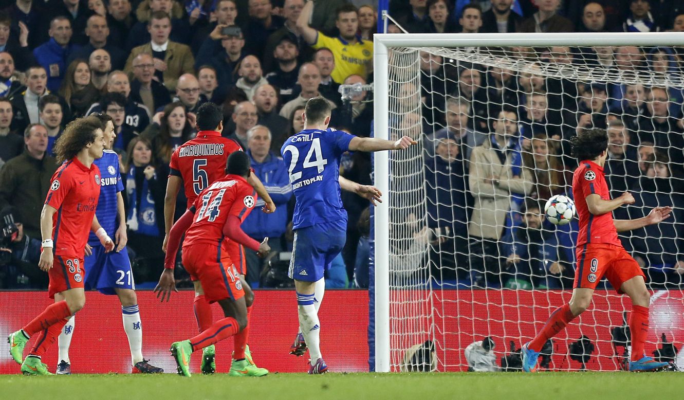 Chelsea defender Gary Cahill gave his side the lead on 81 minutes, powering home from inside the area. That looked to have killed off a tired PSG outfit.