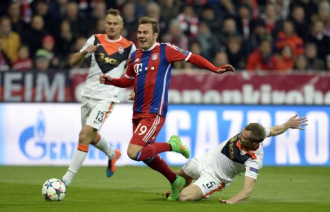German champions Bayern Munich thumped Shakhtar Donetsk 7-0 in the other tie. After a goalless first leg Pep Guardiola's side took charge at the Allianz Arena inside four minutes as Oleksandr Kucher was dismissed for a foul on Mario Goetze.