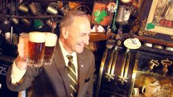 New York Senator Chuck Schumer (D-N.Y.) at McSorley's Ale House in New York City