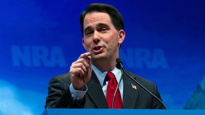 Governor Scott Walker addresses the National Rifle Association (NRA) Leadership Forum on April 13, 2012 in St. Louis, Missouri.