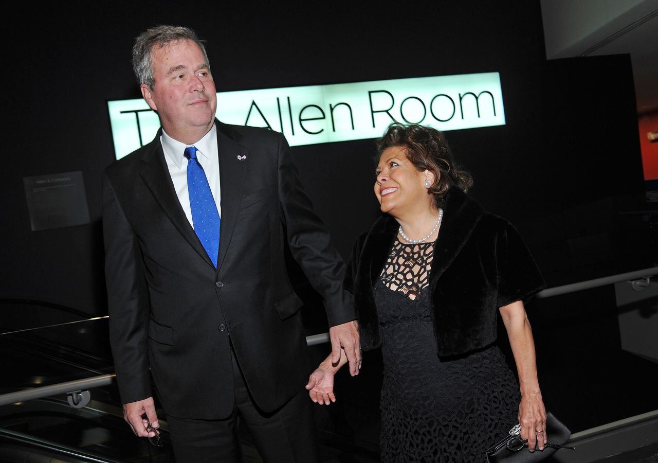 Bush (left) and wife Columba Bush attend the 2012 Lincoln Center Institute Gala at Frederick P. Rose Hall, Jazz at Lincoln Center on March 7, 2012, in New York City. 