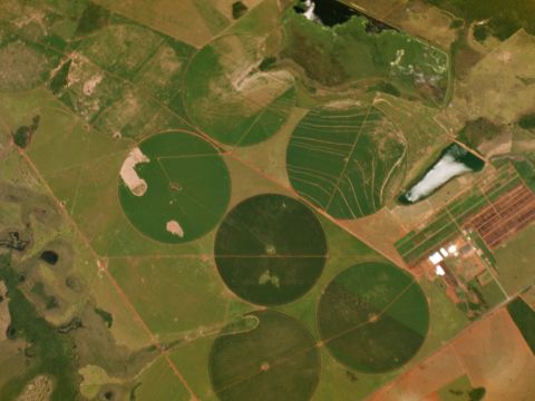 Central pivot irrigation in Brazil.