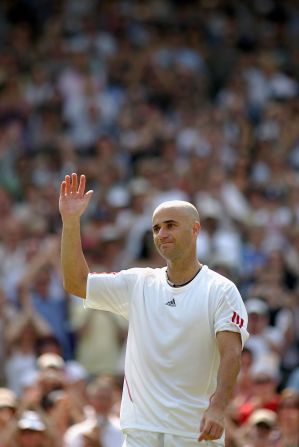 Eight years later he waved to the crowd after his last Wimbledon appearance -- losing to the up-and-coming Rafael Nadal.