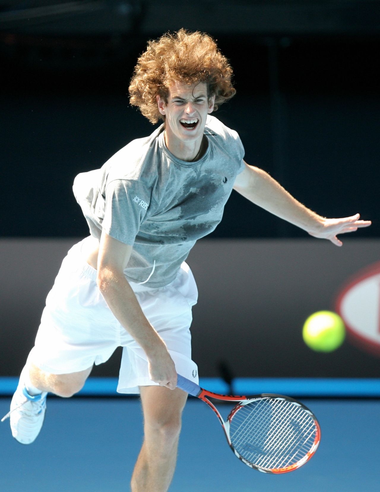  Andy Murray had quite a mane back in 2008, as evidenced by this image of him competing at the Australian Open that year. 