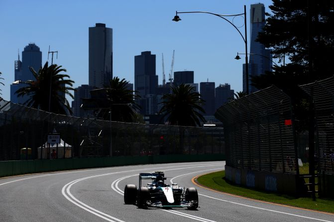 Nico Rosberg was fastest in both practice sessions on the opening day of the Formula One season in Melbourne. 