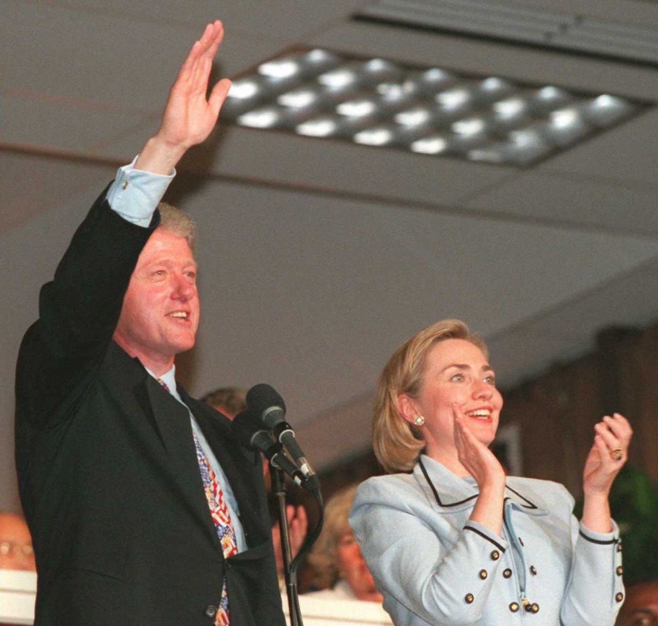 The Clintons opened the Centennial Olympic Games in Atlanta on July 20, 1996. A few months earlier, Hillary Clinton made a trip to Bosnia as first lady, and said she landed in the war-torn country under sniper fire. Years later, she was criticized by the Obama campaign for exaggerating her account of that trip.