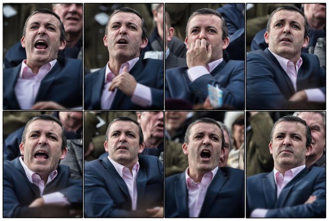 Meanwhile, a fellow Cheltenham racegoer opts for a more vocal approach. 