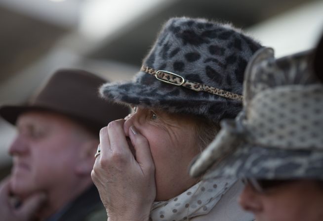 The action on the track prompts plenty of heart-in-mouth moments. Here, a woman clutches her face as jockey Ruby Walsh, atop mare Annie Power, takes a dramatic fall at the final hurdle during England's Cheltenham Festival. In the lead at the time, the fall is believed to have saved the bookmaking industry a $58 million payout, according to Ladbrokes bookmaker <a href="index.php?page=&url=http%3A%2F%2Fwww.dailymail.co.uk%2Fsport%2Fracing%2Farticle-2988378%2FAnnie-Power-falls-hurdle-deny-Ruby-Walsh-Cheltenham-day-Grand-Slam.html" target="_blank" target="_blank">David Williams. </a>
