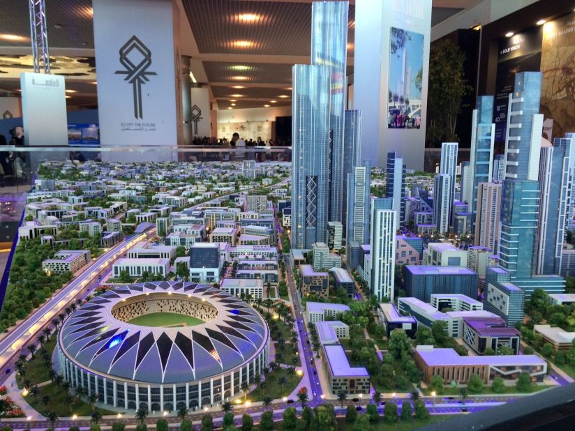 Model of the new capital on display during the announcement of the project in Sharm el Sheikh. 