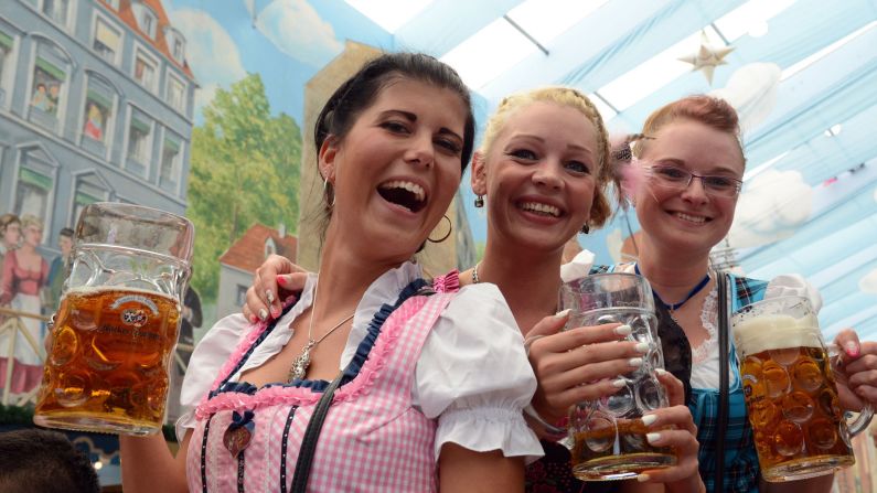 Reinheitsgebot, Germany's beer purity law, celebrated its 500th anniversary this year. It still governs what can go into the nation's brews. Pictured: Revelers at Munich's Oktoberfest. 