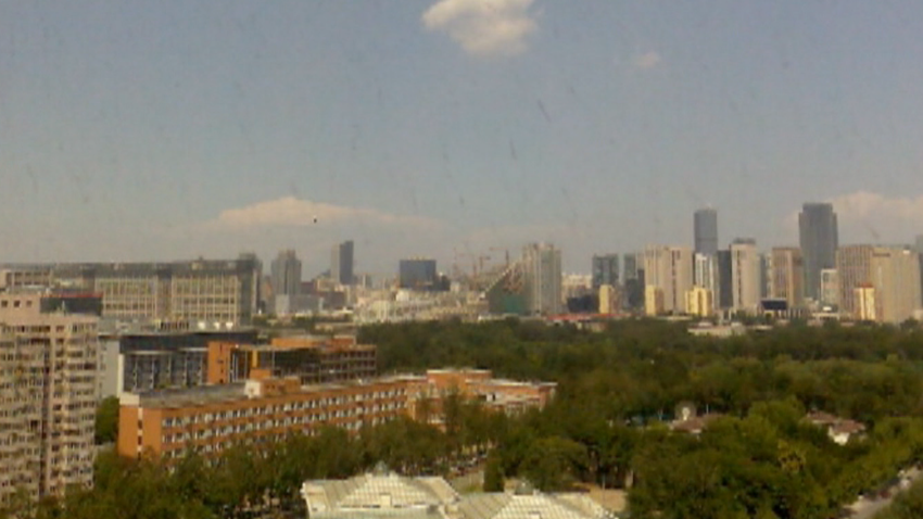 Skyline in Beijing, China, July 16, 2008