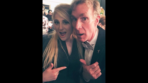 Bill Nye is "SO all about that bass." Meghan Trainor and the Science Guy appeared in <a href="https://instagram.com/p/0SNSnWuSqC/" target="_blank" target="_blank">photos with each other on Instagram</a>. "My new best friend," Trainor said. "Thanks for coming to both of my New York shows. I love u!" Nye, meanwhile, <a href="https://instagram.com/p/0Rfga5keGT/" target="_blank" target="_blank">flashed his all-access pass</a> and called Trainor "my (new) BFF."