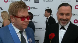 Elton John with partner David Furnish, February 22, 2015