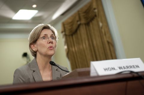 Warren, the former Assistant to the President and Special Adviser to the Secretary of Treasury on the Consumer Financial Protection Bureau, testifies on TARP (The Troubled Asset Relief Program) and Bailouts of Public and Private Programs during a hearing on Capitol Hill on May 24, 2011.