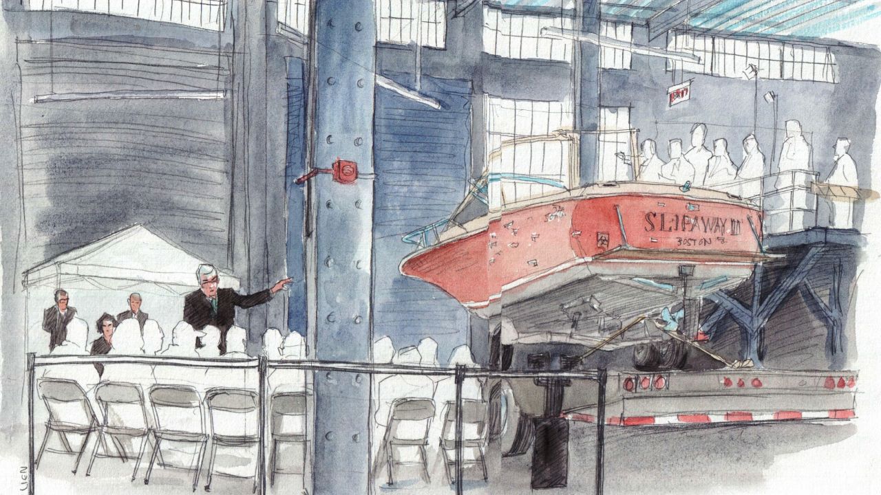 Jurors were taken to see the boat where Dzhokhar Tsarnaev holed up.