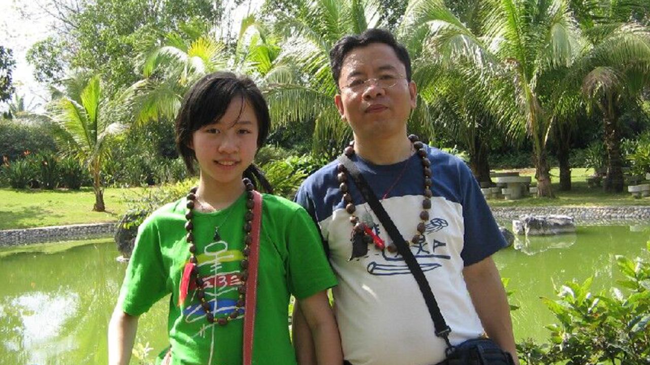 Tong Shao with her father in China. The killing has devastated him: "I can't stop thinking about this whole thing." 