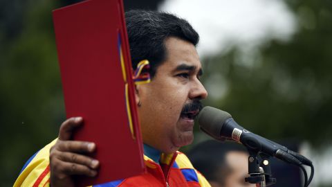 Venezuelan President Nicolas Maduro, speaking in Caracas in 2015, will be sworn in for a second six-year term Thursday.