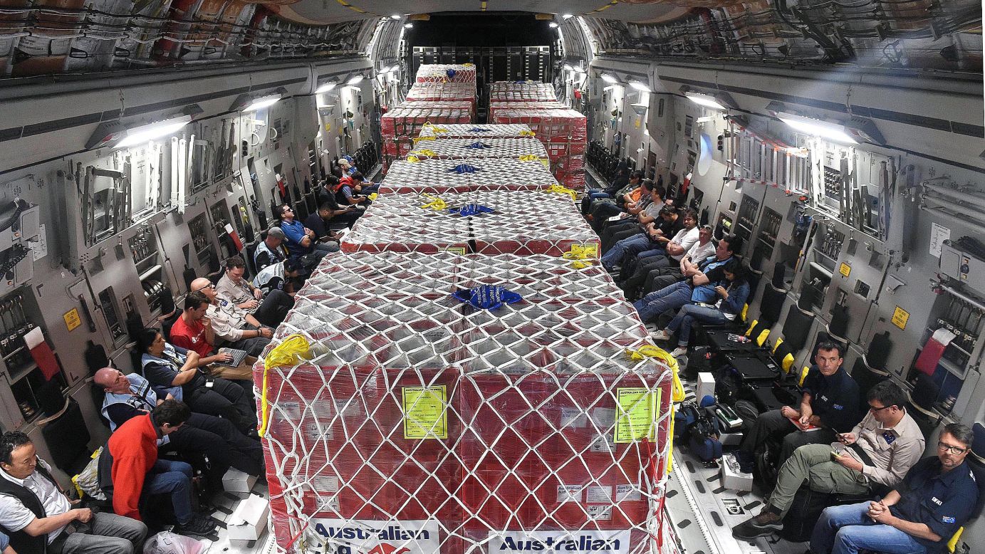 Aid is on board a Royal Australian Air Force C-17 Globemaster transport aircraft headed to Port Vila on Monday, March 16.