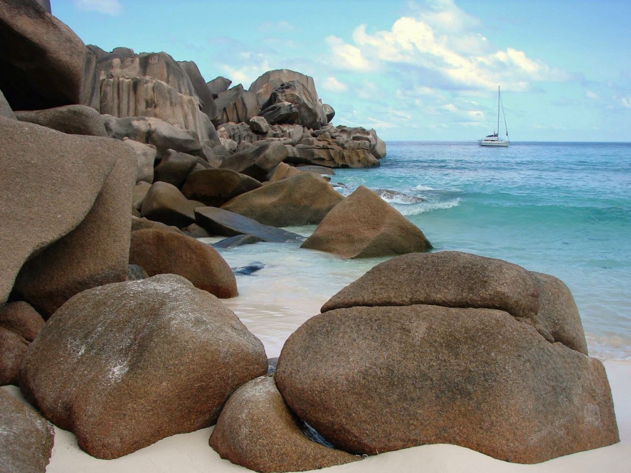 Made up of about 115 islands in the western Indian Ocean, the Seychelles are fascinating to geologists because some of the islands are composed of granite rock. "Those polished granite rocks are what give these islands that unique look," said iReporter <a href="http://ireport.cnn.com/docs/DOC-1222462">Rob MacRiner</a>. The sailboat MacRiner was skippering is anchored in the distance. 