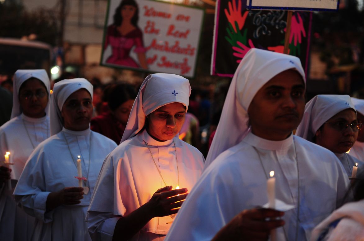 Indian Christians and social activists gather together to express their sorrow over the attack and anger over incessant levels of sexual assault in India.