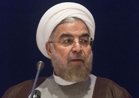 Iranian President Hassan Rouhani speaks in September during a news conference in New York.