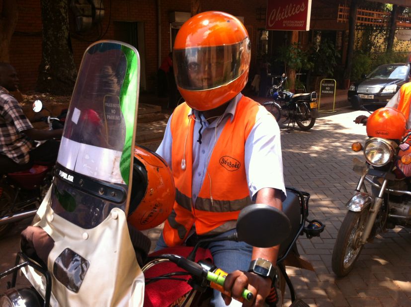 SafeBoda is a new startup providing safe and efficient boda boda rides for those in need of quick travel across the city. Drivers are fully equipped with road safety gear.