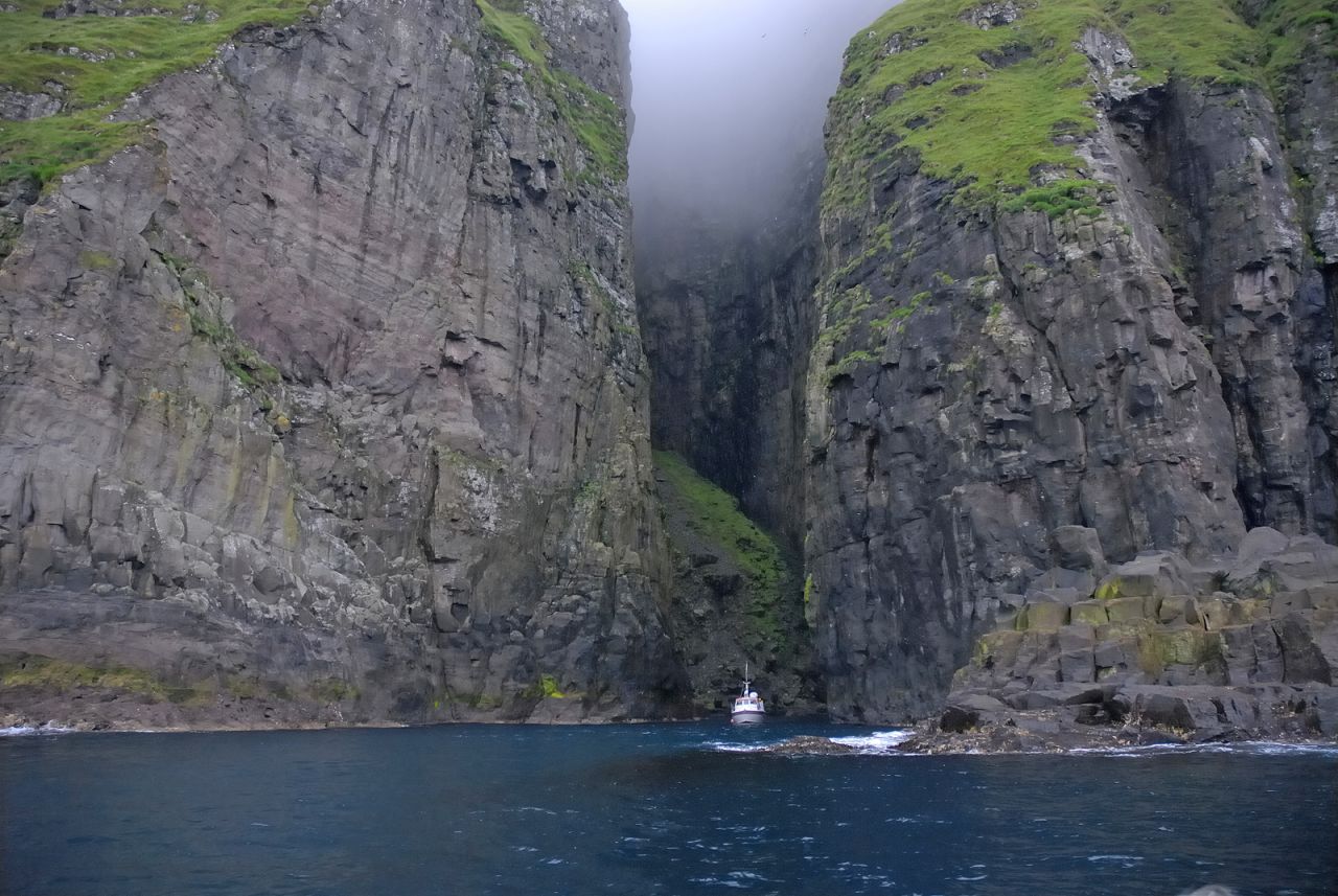 The landscape of the Faroes was created by millions of years of volcanic eruptions.