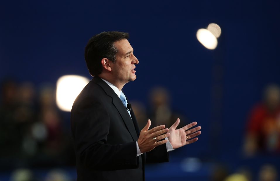 Then-Senate Republican Candidate and Texas Solicitor General Cruz speaks during the Republican National Convention at the Tampa Bay Times Forum on August 28, 2012.