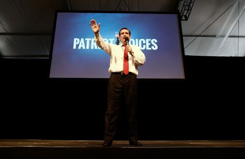 Then-Senate Republican Candidate and Texas Solicitor General Cruz speaks at the 'Patriots for Romney-Ryan Reception' on August 29, 2012, in Tampa, Florida.