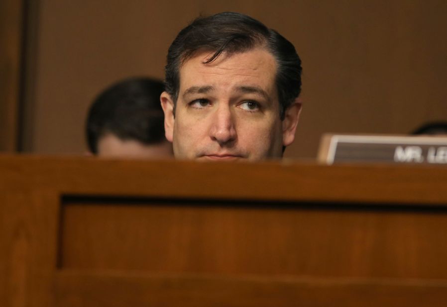 Cruz listens to testimony during a Senate Judiciary Committee hearing on April 22, 2013, in Washington, D.C.